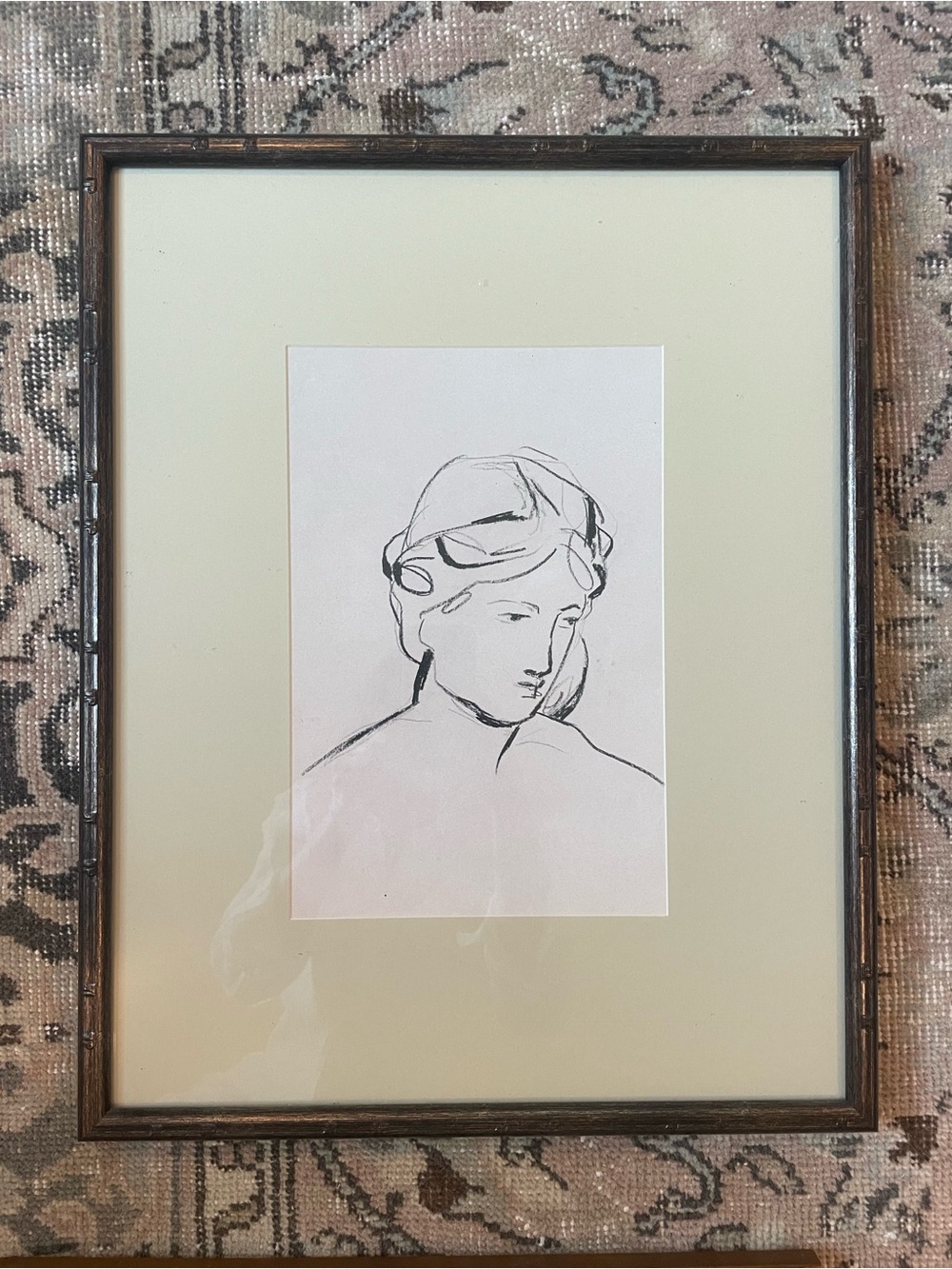 Studio McGee Minimalist Line Portrait in Cream and Black